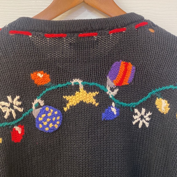Talbots Vintage Christmas Sweater Knitted by Hand - Size XL - Picture 8 of 9